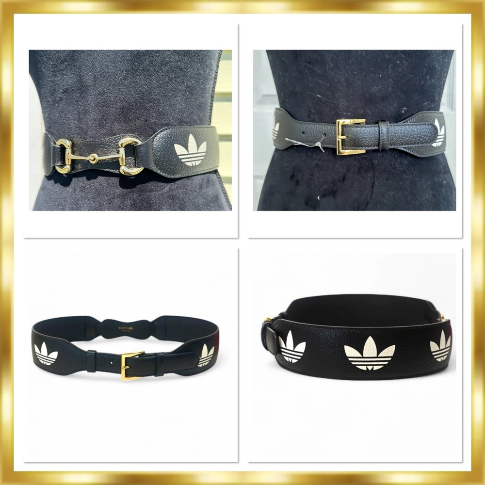 Gucci X Adidas Leather Logo Horse-Bit Belt. Size 85( Small) - Picture 2 of 6